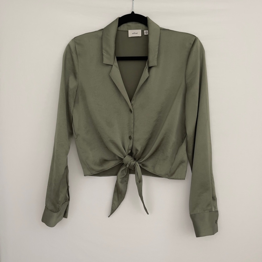 WILFRED - Aritzia Tie Front Blouse - Size XS